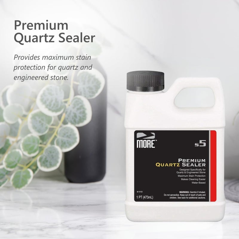 MORE Surface Care More Premium Quartz Sealer - Water-Based Surface Sealer - for Indoor & Outdoor Quartzite Counters, Floors, Walls, Furniture - Protects Against Oil, Water-Based Stains - Unscented - Pint (16 oz) - Image 2